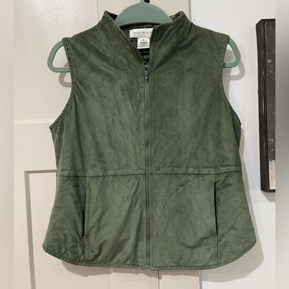Susan Bristol suede vest in green size M - Picture 1 of 7